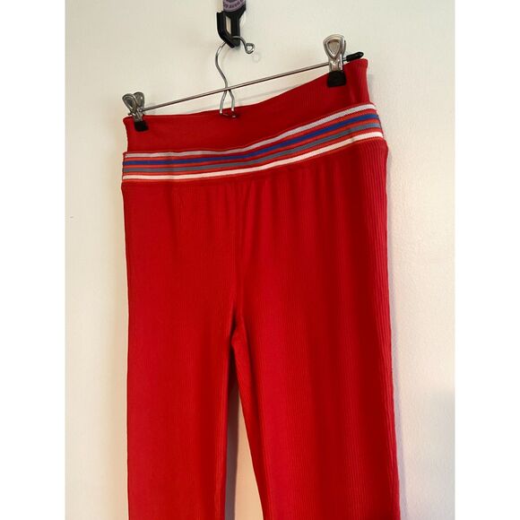 NWT Free People FP Movement Hard To Forget Red Ribbed Flare Leg SIZE MEDIUM - Picture 4 of 7